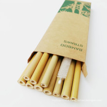 Food Grade Bamboo Drinking Straws with Cleaning Brush